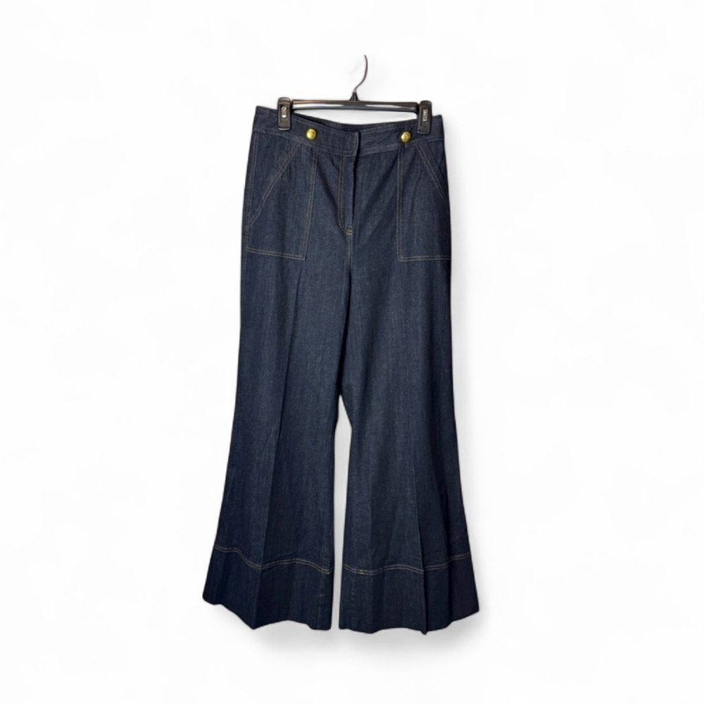 Tuckernuck x India Hicks Palladian Wide Leg Jeans 8 NWT High Rise Dark Wash - Picture 8 of 13